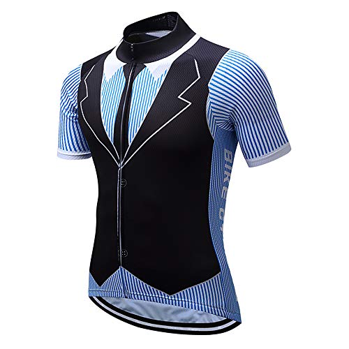 Men's Cycling Jersey Summer Cycling Shirt Short Sleeve Bicycle Clothing Breathable Full Zipper Bicycle Jacket with 3 Pockets