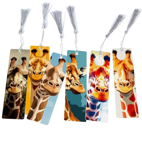 Marque-pages girafe (lot de 6) rigolos pour la lecture des enfants et des passionnés de livres