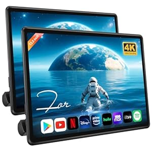 13.5 Inch 4K Car Headrest Monitor | Portable Car TV for Back Seat | Rear Seat Entertainment System|4G RAM+64G ROM | Phone Mirroring | 5G WiFi/Bluetooth/HDMI | Video Player | OTA Updates (1*pc)