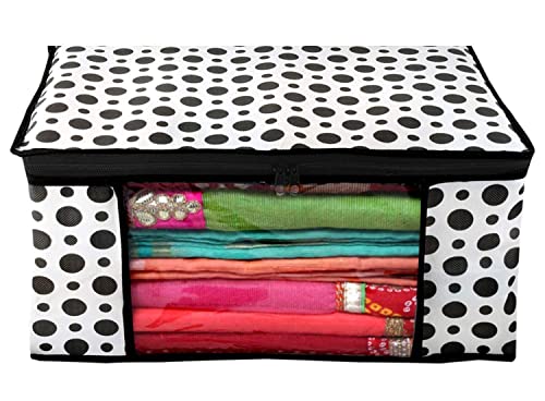 Image of IMMERSE Non Woven Saree Cover Storage Bags for Clothes with primum Quality Combo Offer Saree Organizer for Wardrobe /Organizers for Clothes /Organizers for Wardrobe (BLACK)