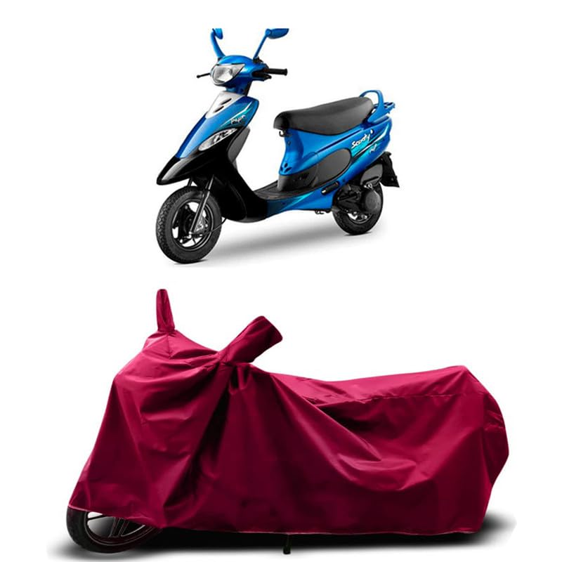 Image of DUFFEL-Two Wheeler Bike Body Cover Compatible for Tvs Ntorq 125 Heat Protectio /UV-Rays /Birds Dropping /DustProof /Waterproof Indoor Outdoor and Parking Full Body Protection All Variants [MAHROON]