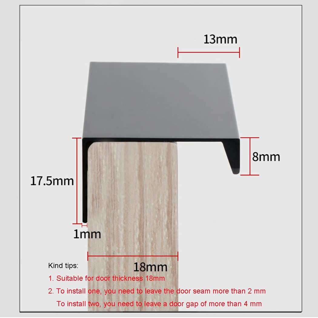 Ukryte uchwyty do szafek, ukryte Stop aluminium Niewidoczna gałka szafy Szafka kuchenna Szuflada szafki Szczotkowane złoto 2 sztuki(Hole distance 224mm)