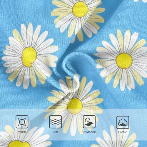 White Daisies Blue Panties Little Girl Toddler Underwear Floral Cotton Designer Undies Kids Briefs 2t3