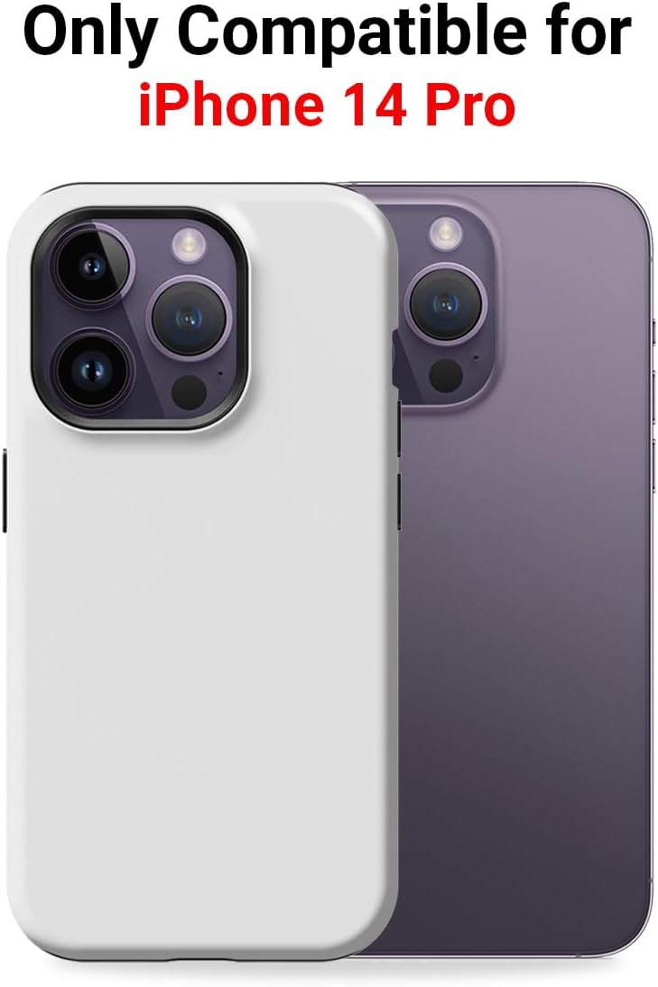Customized Phone Case Compatible with iPhone 14 Pro, Multi-Photo Collage Protective Slim Fit Cover Personalized Customized Phone Cover True Fit Case Dual Layer Shell, White