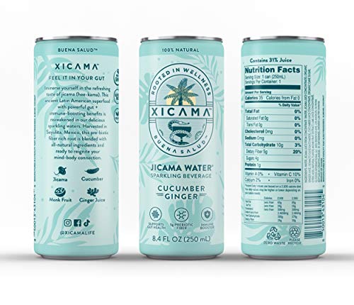 Xicama Sparkling Jicama Water -6 pck - Cucumber Ginger - R2D