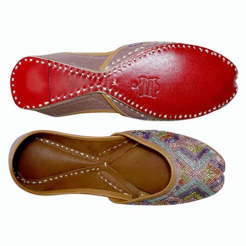 RSK-ETHNIC-WEAR-Womens-Multicolour-Soft-Leather-with-Double-Padded-Cushion-Embroidered-Ethnic-Jutti-1103