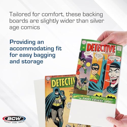 Image of BCW Silver Age Comic Book Bags and Boards | 200 Packs | Acid-Free Comic Book Storage | Clear Comic Book Sleeves and Boards | Perfect for Collectors