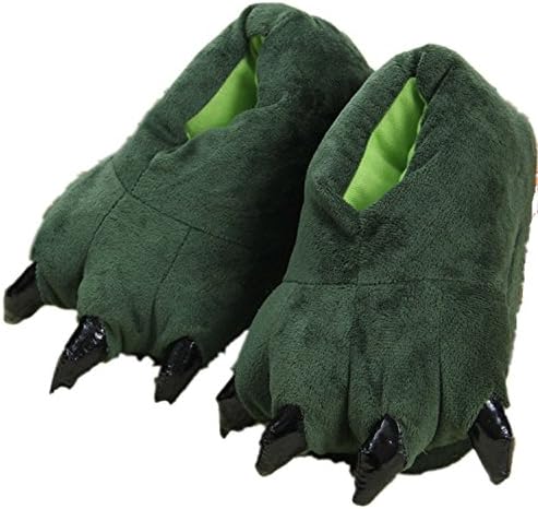 Adult Cute Plush Animal Paw Slippers Fuzzy Warm House Shoes