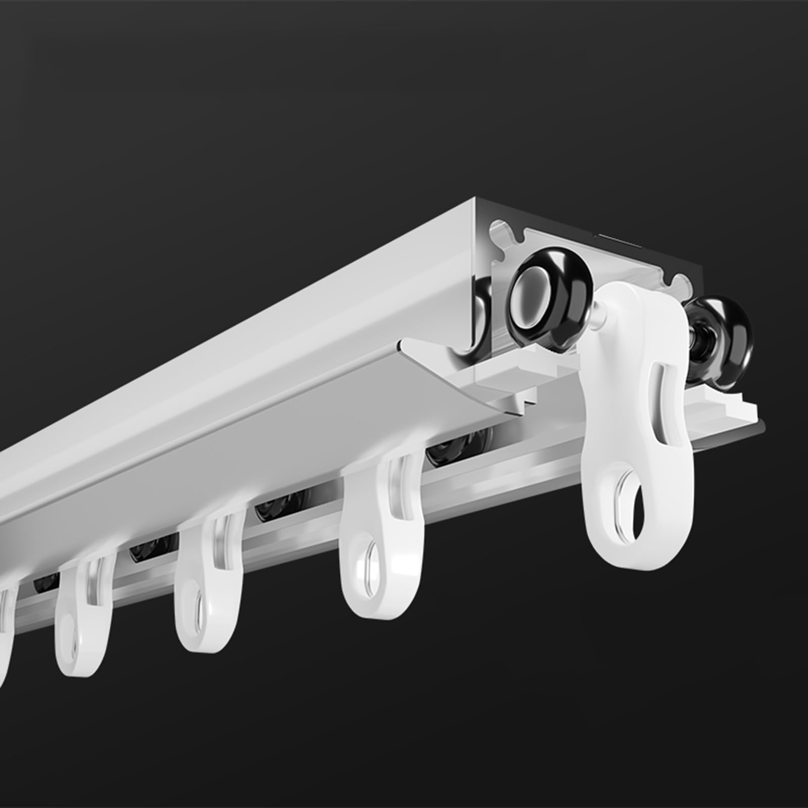 Binario per Tenda da Incasso per Montaggio A Soffitto, Bastone per Tende Invisibile in Alluminio per Divisorio di Ambienti(Bianco,230cm/7.5ft(2 * 115cm))
