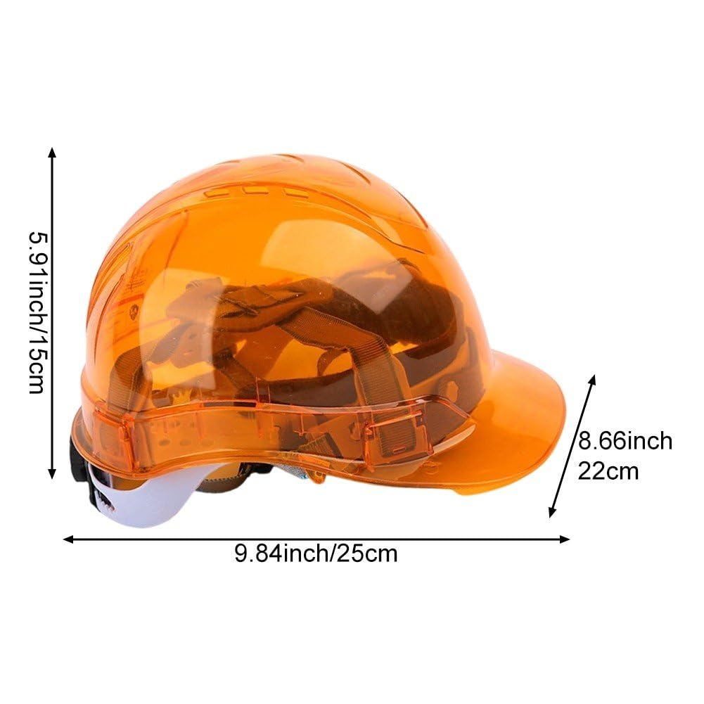 Casco De Seguridad Transparente para Exteriores, Casco Protector para Trabajadores, Casco Duro para Constructores Forestales, Construcción E Industria.