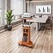 Adjustable Height Laptop Cart With Storage. Color: Woodgrain