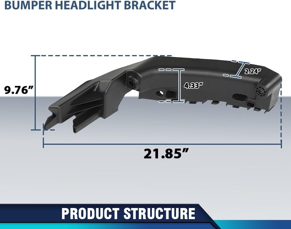 PIT66 Front Headlight Bracket Passenger Right Side Compatible with Jeep Grand Cherokee 2014-2018 68223470AA, CH1043109 Black