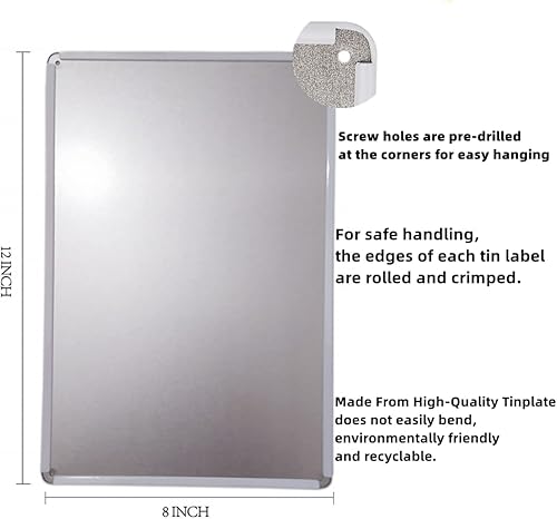 Miniatura 2 de Fmcmly Letrero de metal, letrero vintage de reglas de habitación para adolescentes, póster artístico de 8 x 12 pulgadas, divertido letrero