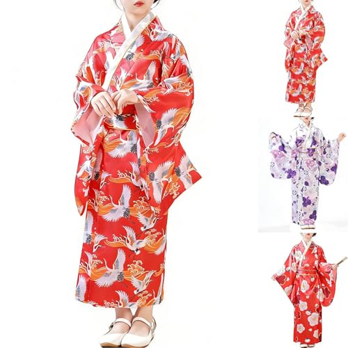 Robe kimono japonaise fille manches longues vêtement de fête
