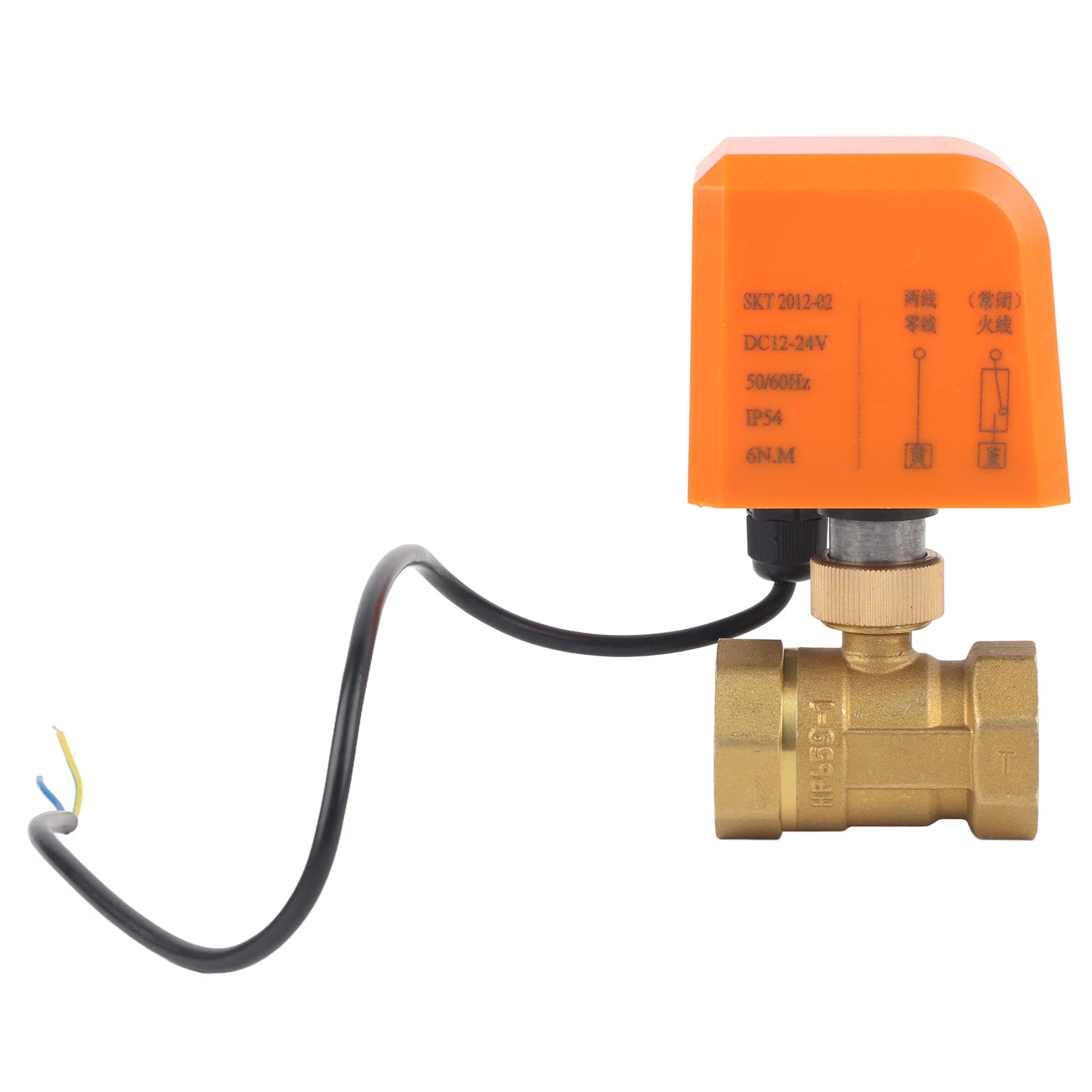 Vanne à bille électrique DN25 en laiton 2 fils pour circuit d'eau et glycol DC 12V 24V