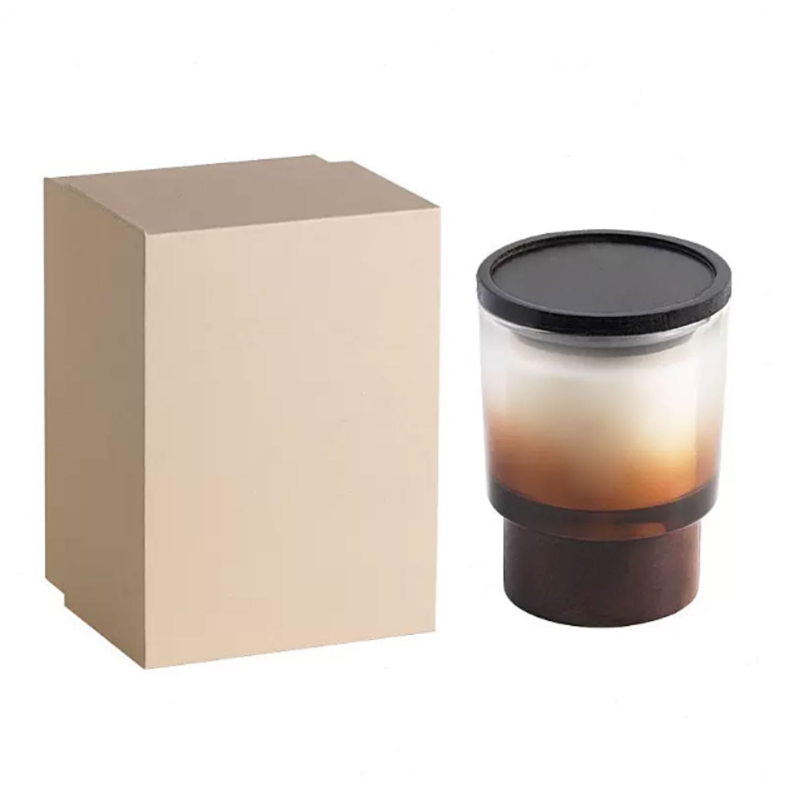 Velas de vidrio y madera hechas con cera de soja y aceites esenciales, vela de aromaterapia reutilizable, de larga duración, perfumadas for el hogar(Gardenia)