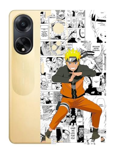 Image of AtOdds - Oppo F23 (5G) Mobile Back Skin Sticker - Lamination - Rear Screen Guard Protector Film Wrap (Coverage - Back+Camera+Sides) (Design - Naruto Graffiti)
