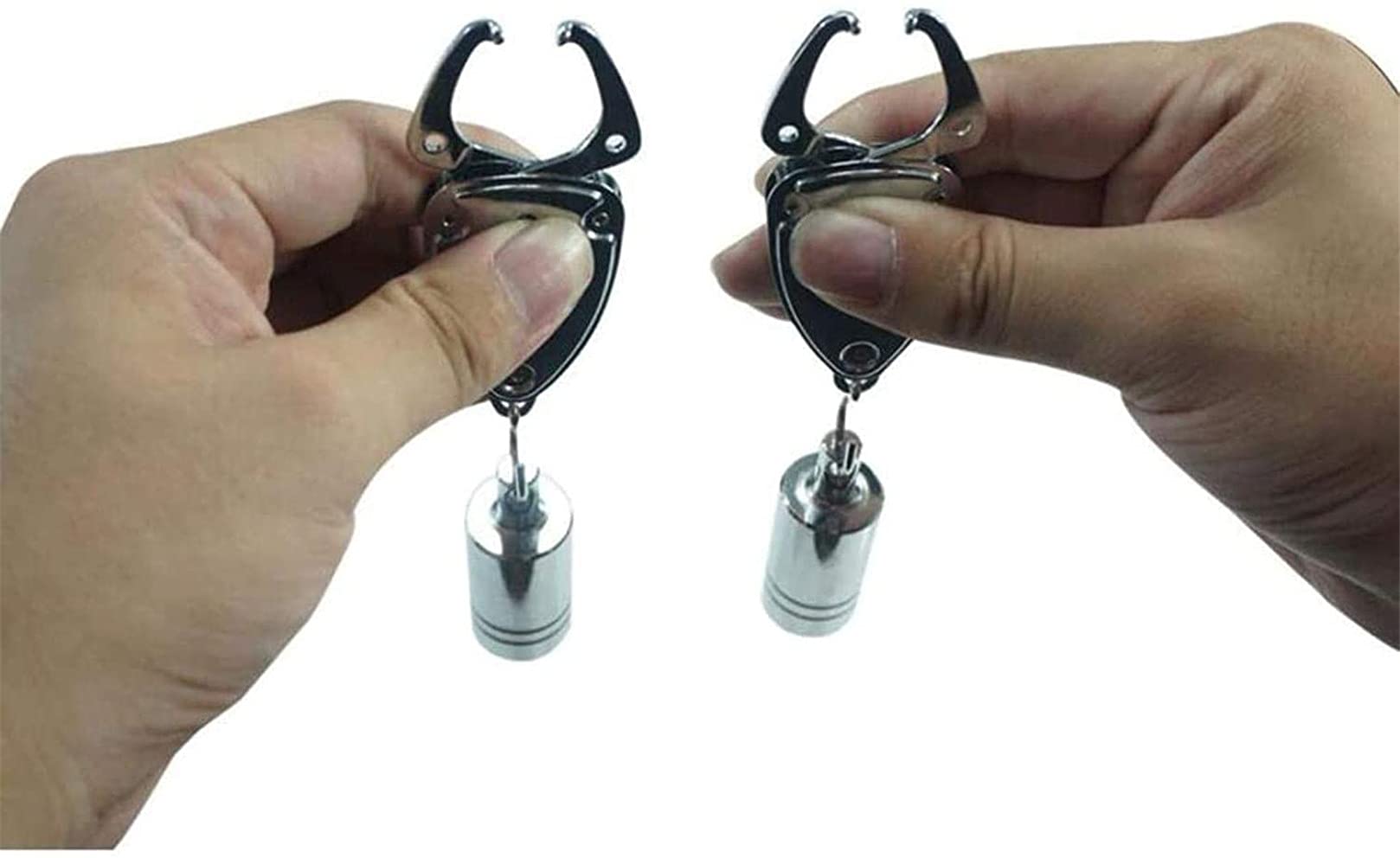 Fetisch Bondage Stahl Brustklemmen/Nipple Clamps für Frauen Paare, 1 Paar Metall Schwer Nippel Klemmen Stimulator mit Anhänger Extrem SM Brüste Klitoris Klammern