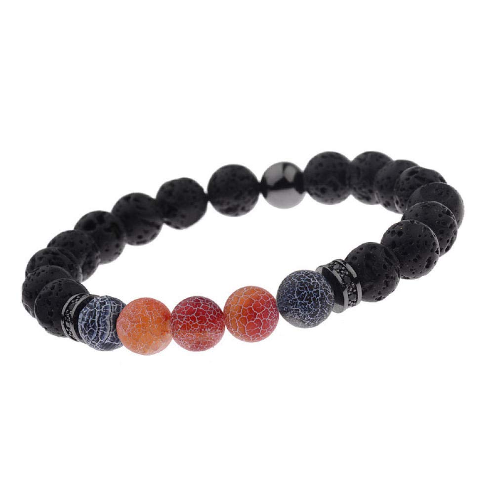 Steinarmband, Naturstein -Perlen -Armband -Modestudentin reines natürliches Lava Gestein Perlen Armband DIY Juwelpa Personalisierte Kleidung Accessoires Schmuck Schmuck