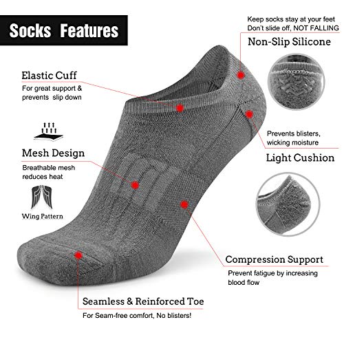 Image of Busy Socks No Show Merino Wool Athletic Running Socks for Men Women,Low Cut Thin Soft Sport Wool Socks with Non-Slip Grips
