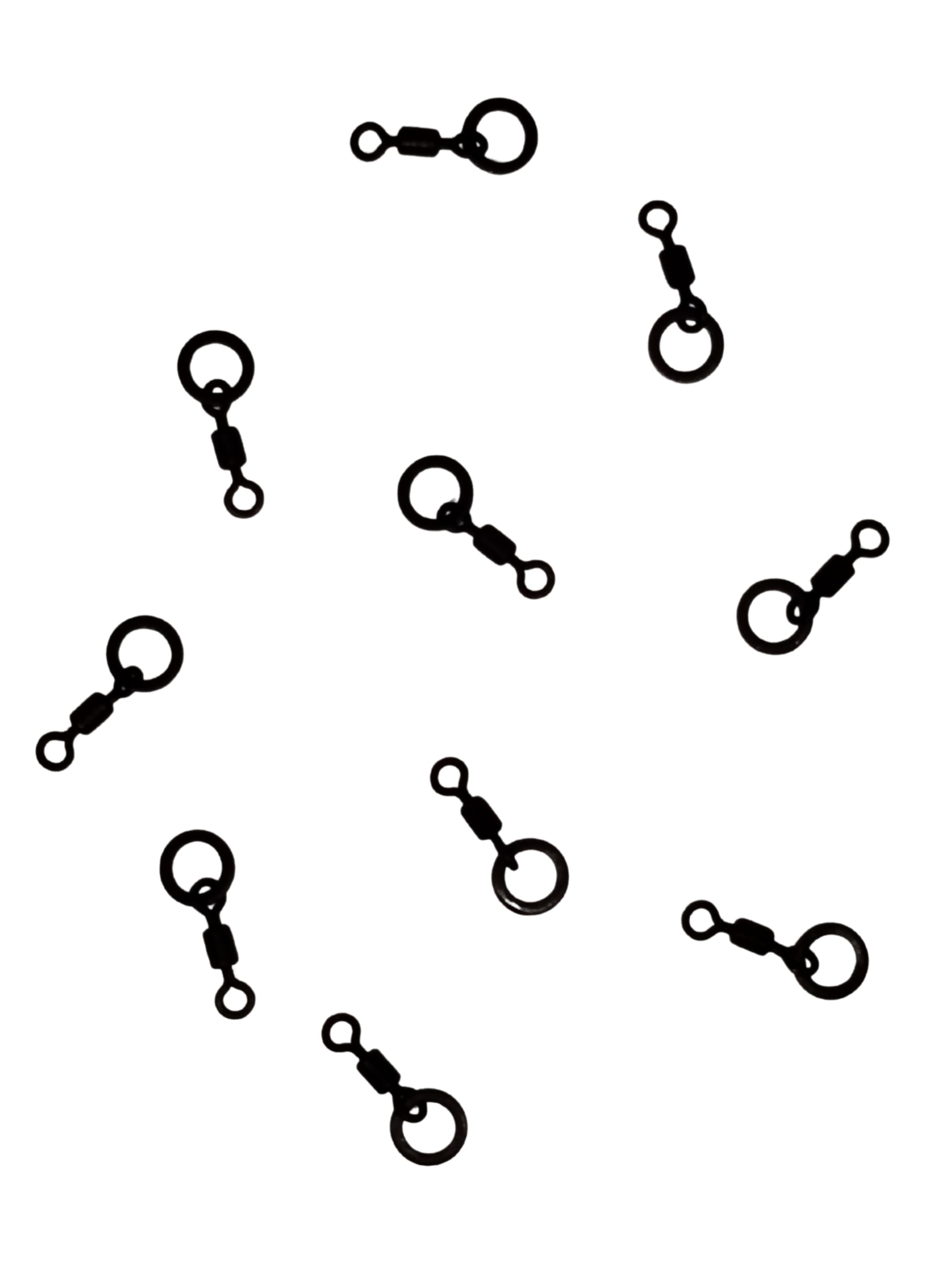 End Tackle Micro Ring Swivel Size 20, Black Non Glare Design (20)