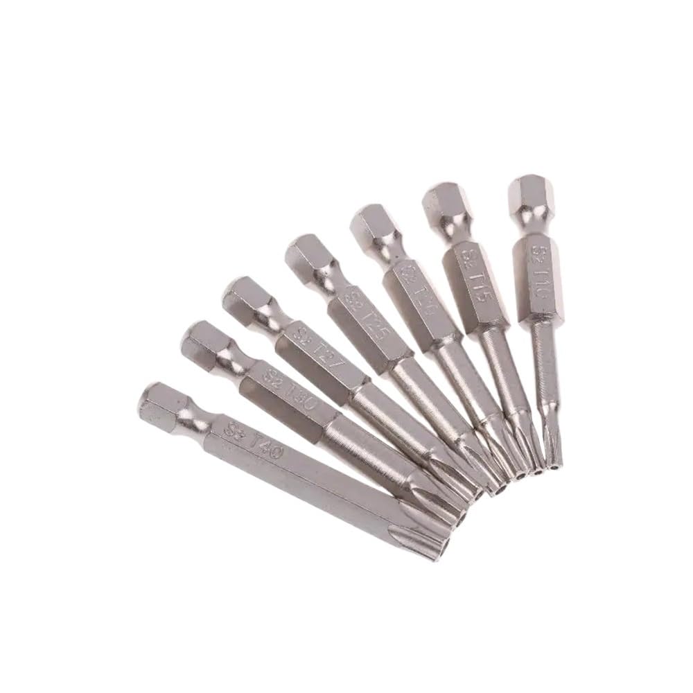 Ruxyoie One Color 7Pcs 5 Point Star Screwdriver Bits Set 50Mm 1/4'' Hex Shank S2