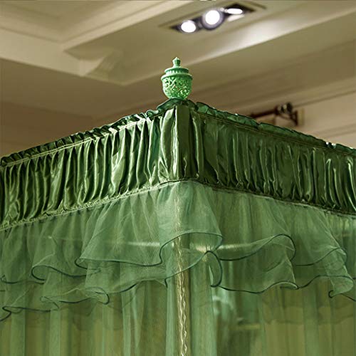 Obokidly Mosquito Canopy Net For Bed Luxury Canopy Netting 4 Corners Post Bed Canopies Stylish Style Bedroom Decoration For Woman Adults & Boys Girls Twin/Full/Queen/King (Green, California King) #TOP2