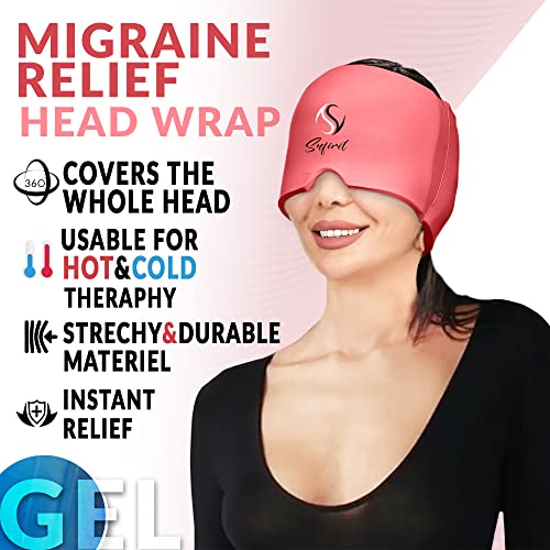 Sufirit Migraine Ice Head Wrap, Migraine Relief, Headache Relief Cap, Migraine Relief Cap, Hot And Cold Therapy, Migraine Cap For Tension, Ice Mask For Puffy Eyes, Sinus & Stress Relief #TOP1