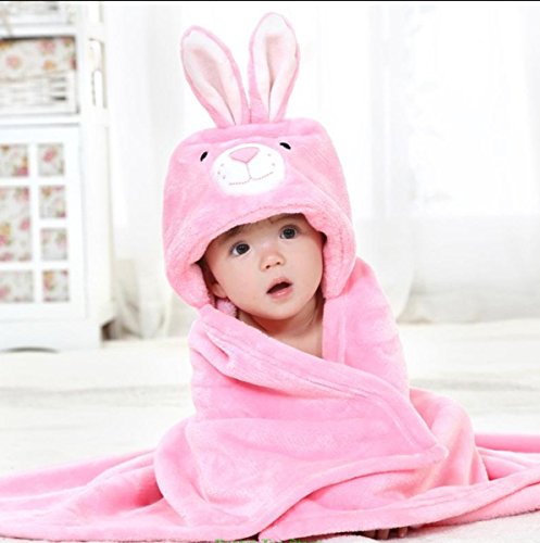 Image of First Kick Baby Blankets New Born Pack of Hooded Wrapper Durable Fleece Polyester Sleeping Bag and Baby Bath Towel for 0-6 Months Baby Boys and Baby Girls Pink