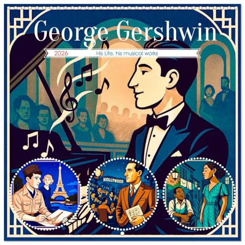 George Gershwin Wall Calendar 2026 en gran formato de 30 x 60 cm impreso por Calvendo