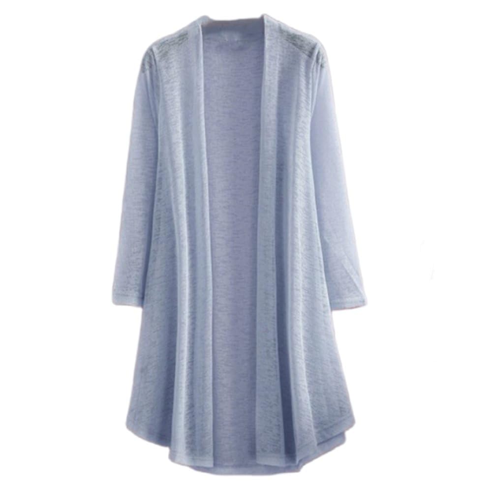 Shrug Womens Bolero Cardigan,Women'S Long Cardigan Long Sleeves Loose Plain Soft See-Through Cardigan Jacket Summer Long Open Front Kimono Kaftans Shrug Bolero Swimsuit Cover-Up For Dresses,Gray,M