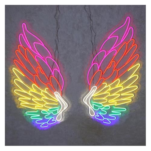 Lumières néon décoratives grand format et lampe ailes d'ange réglable pour salon