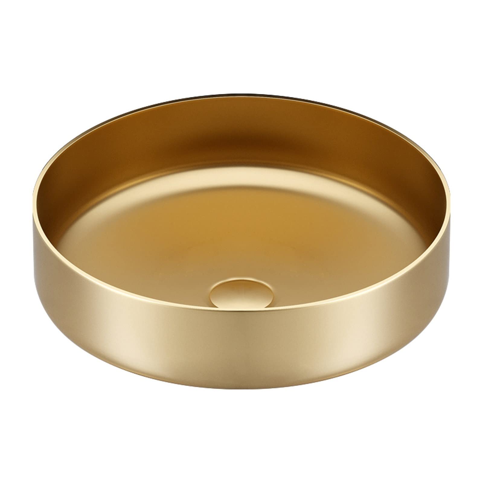 ASerZenith Bathroom Sink Round Matte Stainless Steel Bathroom Vessel Sink 15.2 Inch Above Counter Vanity Countertop Sink Art Basin Bathroom Vessel Sinks,A