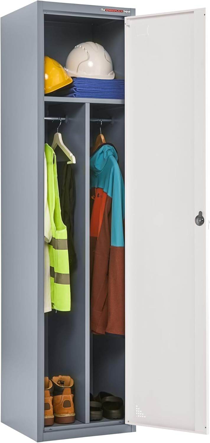 The Workplace Depot Clean/Dirty Metal Locker, Grey, Heavy Duty, Lockable
