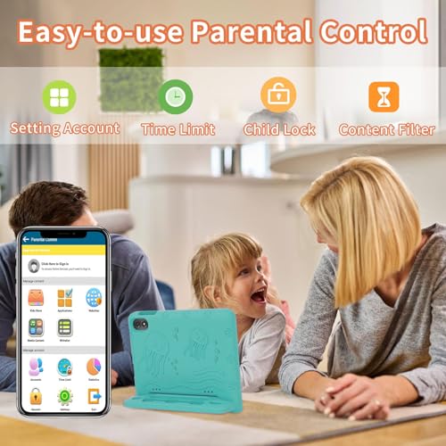 Image of COLORROOM 2026 Upgraded Android 15 Tablet, 10inch Kids Tablet, Octa-core CPU, 10GB+64GB+1TB Expand Tablets for Kids with Kids Space, Parental Control, 6000mAh Big Battery,Touchscreen Tableta (Green)