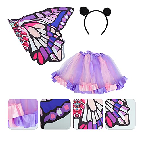 Homoyoyo 1 Conjunto Saia De Tutu De Malha De Fada Roupa De Fada Meninas De Asas Traje De Meninas Tra