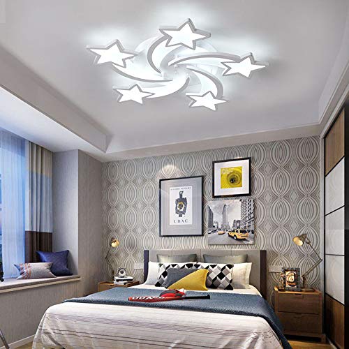 Plafonnier LED variable 42W avec télécommande, lampe moderne chic pour chambre de bébé