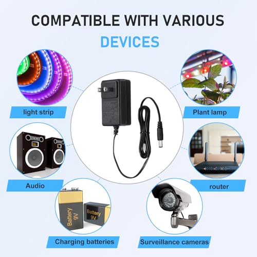 Image of Copkim 10 Pcs 12V Power Supply 12V DC 24W LED Light Adapter Switching Led Power Supply AC120V to DC12V Transformer with 5.5 /2.1 mm Female Barrel Connector for Strip Light(2A)