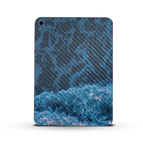 Image of MightySkins Carbon Fiber Skin Compatible with Apple iPad 10.9 inch 10th Gen (2022) Full Wrap Kit - Ocean Waves | Protective, Durable Textured Carbon Fiber Finish | Easy to Apply | Made in The USA