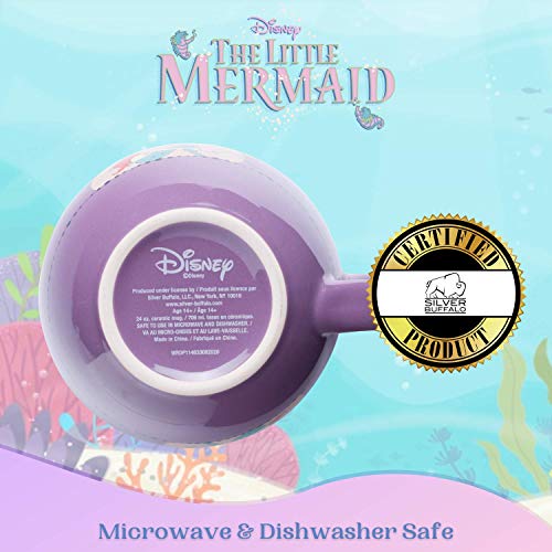 Silver Buffalo Disney Princess Little Mermaid Ariel Moonlight Ceramic Soup Mug, 24 Ounces #TOP5