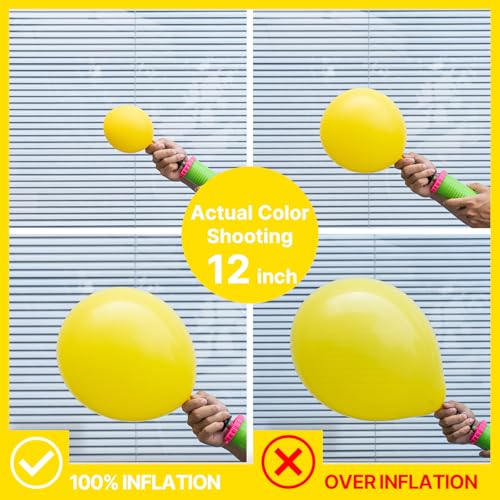 Image of PartyWoo Yellow Balloons 101pcs 12 Inch Yellow Latex Helium Balloons for Birthday Baby Shower Graduation Sunflower Anniversary Engagement Bee Hawaiian Beach Lemon Theme Party Decorations Yellow-Y55