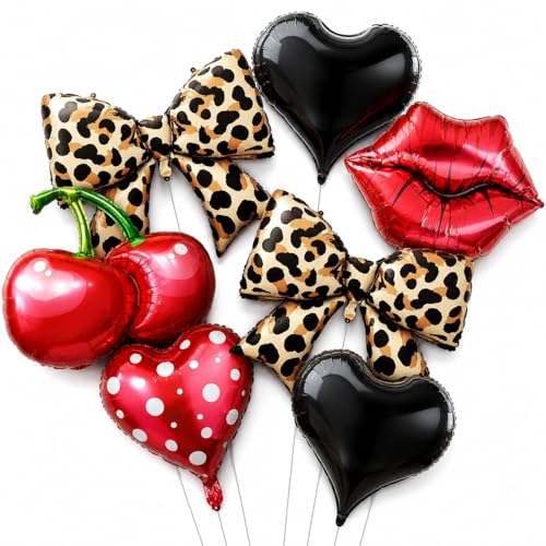 Ballons cerises avec nœud léopard pour sublimer votre anniversaire