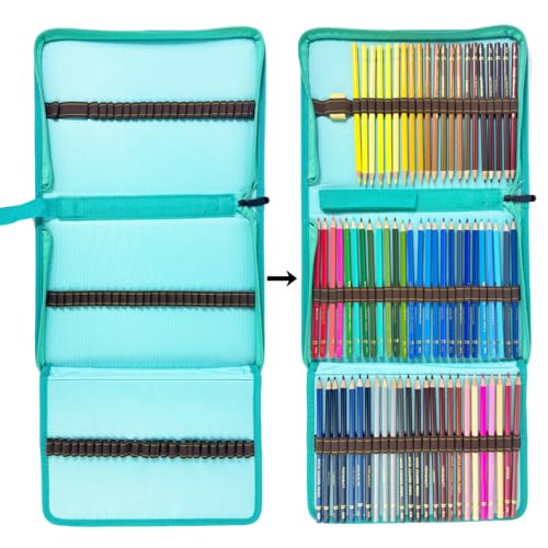 Image of YOUNGCOL 72 Slots Colored Pencil Case Pencil Holder Color pencil organizer Storage (Green)