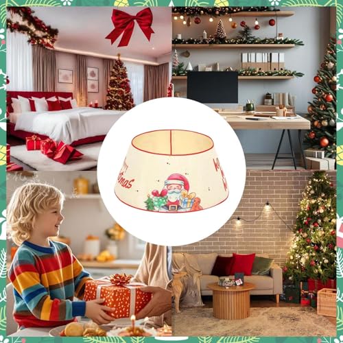 Collar para árbol de Navidad artificial con decoración navideña rústica para el hogar 5