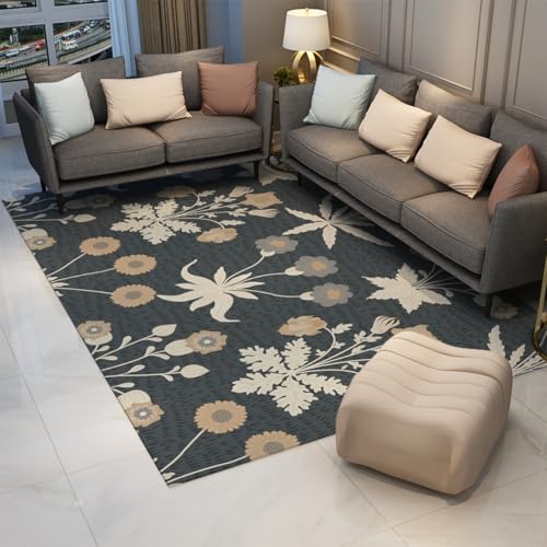Tapis gris vintage pour chambre ou salon bohème chic
