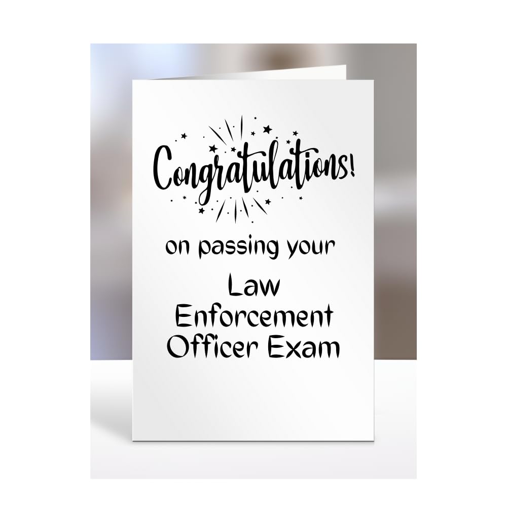 Congratulations on passing your Law Enforcement Officer exam card, gifts for men, women, friend, colleague, boss, manager, presents for christmas, A5-244b_160