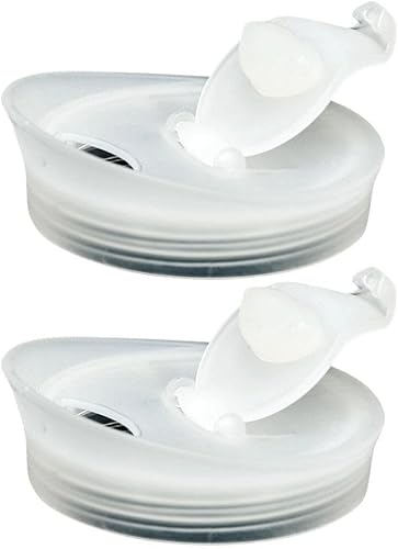 Kichvoe 2 tapas de vidrio para jarra de agua de 2.6 pulgadas, tapones de plástico de repuesto, recipientes de jugo, tapa a prueba de fugas para