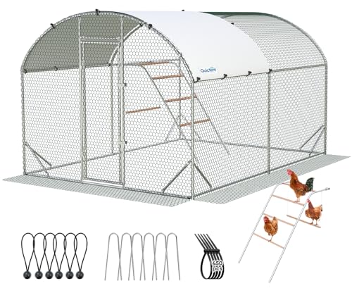 Quictent Essential Series 12x9x6.6ft Metal Chicken Coop Run with Climbing