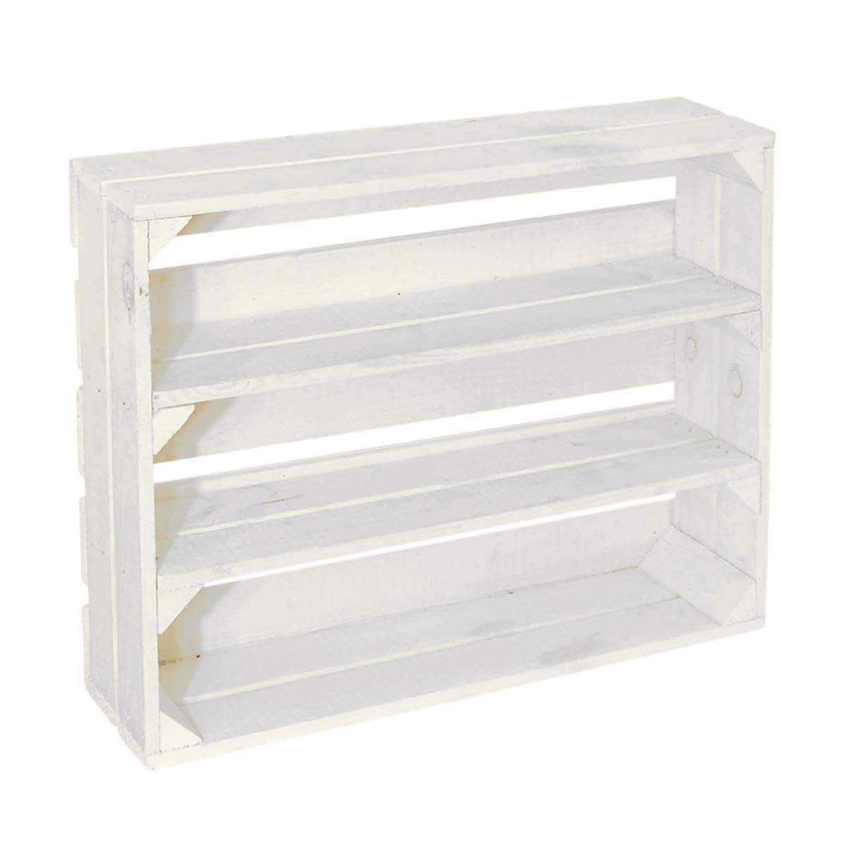 3 Set Holzregal Schmalhanz 50x40x15cm - Weiß 2X Langes Regal