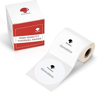 Phomemo M110 M200 Labels Round Label for Phomemo M110 M120 M200 M220 Label Printer, M110 Labels Maker-Thermal Stickers Paper for Barcode,Name,Address，50 x 50mm (1.96" x 1.96")，140 Labels/roll